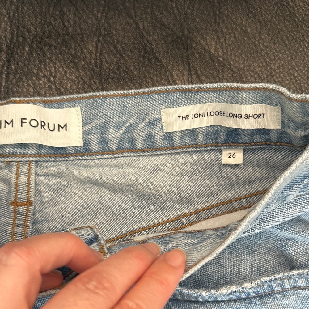 Denim Forum Faded Blue Jean Shorts - Picture 3 of 4